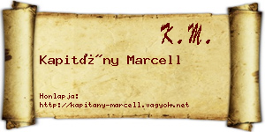 Kapitány Marcell névjegykártya